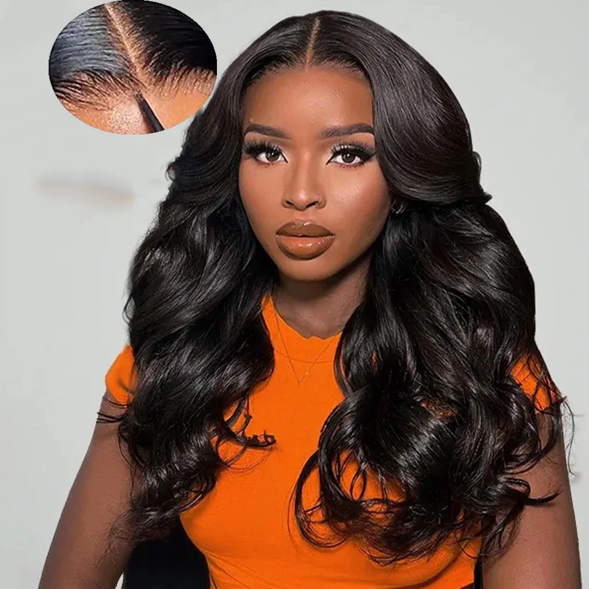 M-Cap Face-Framing Layered Cut Body Wave 7x5 Wear Go Glueless Wig With Curtain Bangs Pre Bleached Mini Knots Pre-Cut HD Lace Wig