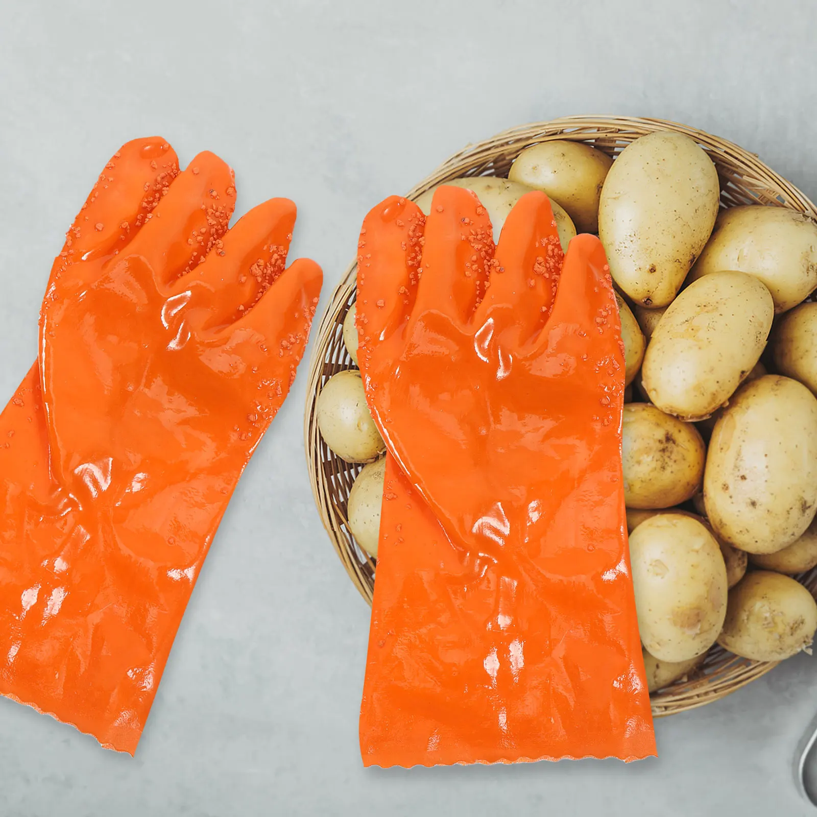

1 Pair Potato Peeler Gloves Anti-Slip Vegetable Processing Tool Peeling Gloves Utility Kitchen Gadget (Rosy)