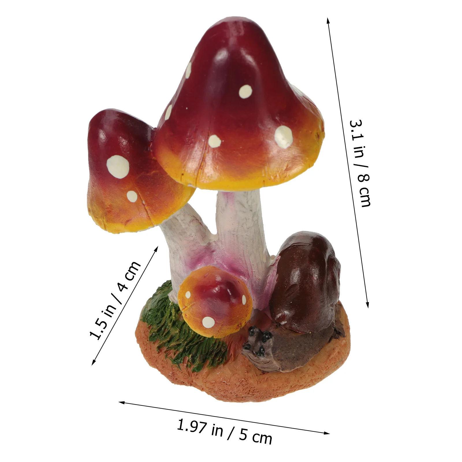Patung Jamur Siput Resin Dekorasi Akuarium Tangki Ikan Miniatur Taman Rumput Pot Ornamen Jamur Resin