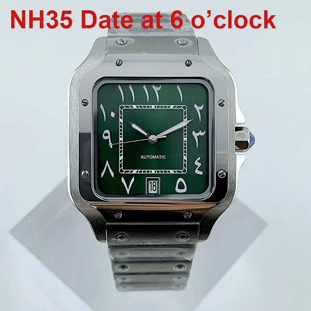 

NH35 Watch NH35 dial Square Dial Roma Dial Watch Case Folding Buckle Square Case fit NH35 NH36 movement Watch accessories