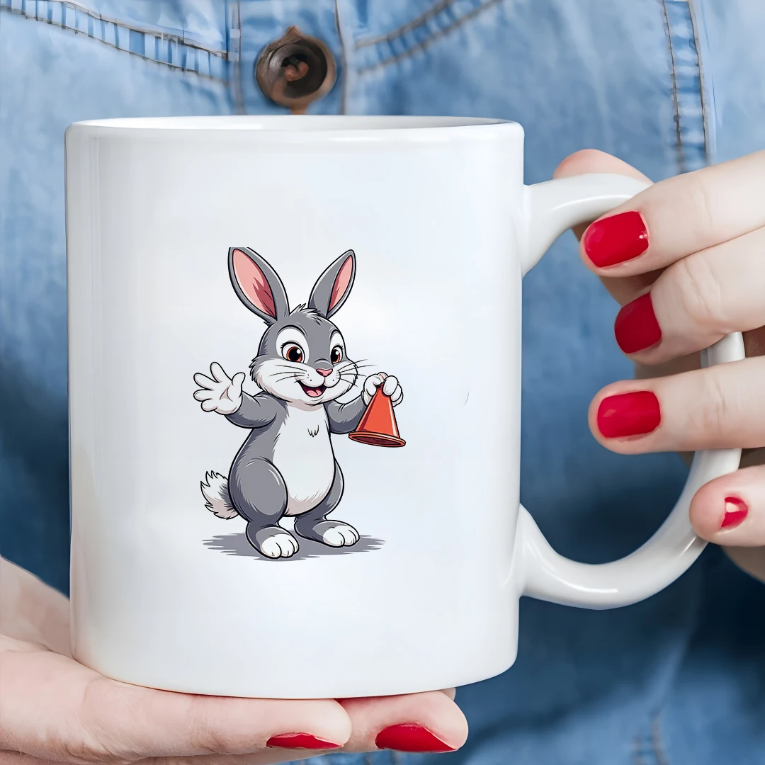 

11oz cartoon rabbit horn cup kids hot beverage cup Christmas family gift office cute cup
