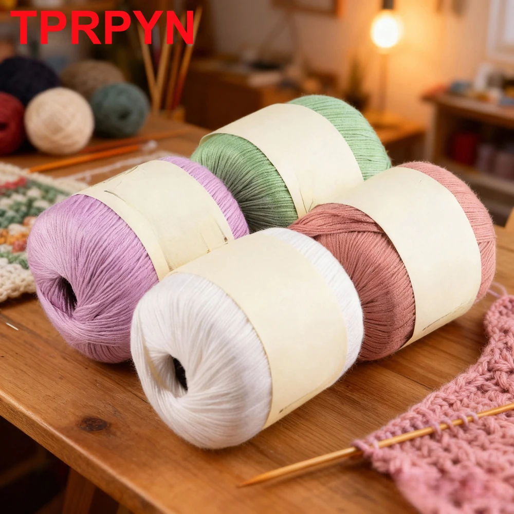 Mercerized Cotton Lace Yarn hand knitting Tencel Cotton Crochet Threads Embroidery Arts Crafts Sweater Scarf line