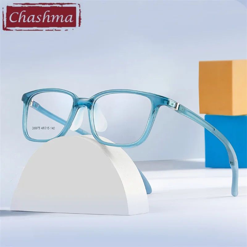 

Chashma 48mm Child Frame TR90 Transparent Blue Teens Spectacles for Kids Prescription Eyeglasses Frame Flexible Light Gafas