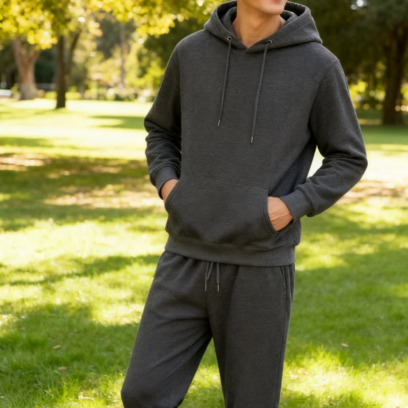الرجال الخريف الشتاء جديد بلون هوديي + السراويل قطعتين مجموعة الذكور المألوف مجموعة رياضية غير رسمية حجم S-3XL بدلة رياضية رجالية #1
