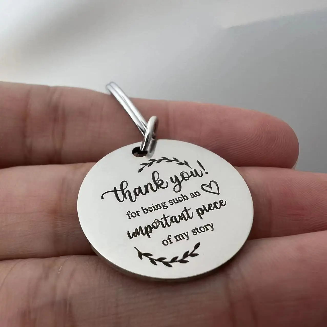 1PC Thank You Keychain for Lover,Faimly, Friend Keychain for Men