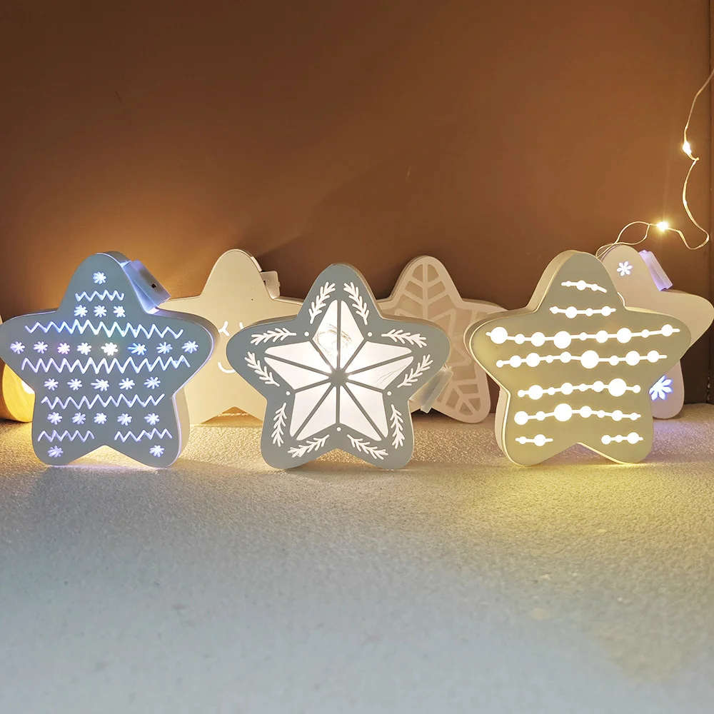 Pentagram Hollow Night Light Silicone Mold Atmosphere Projection Gypsum Dropping Mould Candle Resin Molds Home Decor Ornament