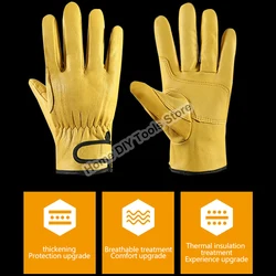 Work Gloves Leather Workers Work Welding Safety Protection Garden Sports Motorcycle Driver Wear-resistant Gloves