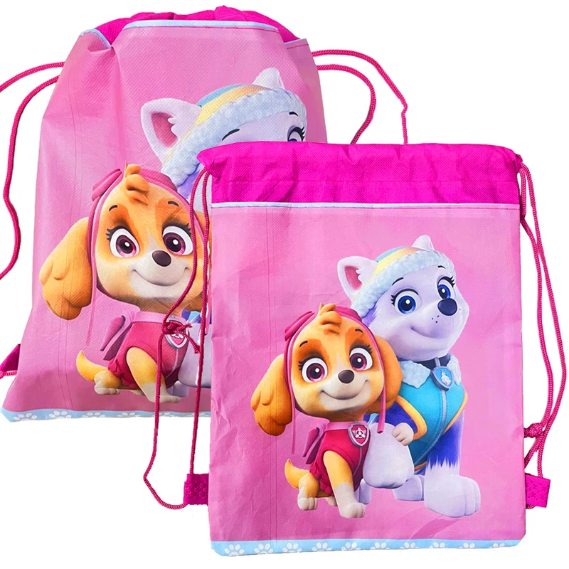 Paw Patrol Bag Skye Backpack Drawstring Bag Cartoon Dog Children\'s Toy Party Favors Kid Birthday Party Supplies Gifts 34*27cm