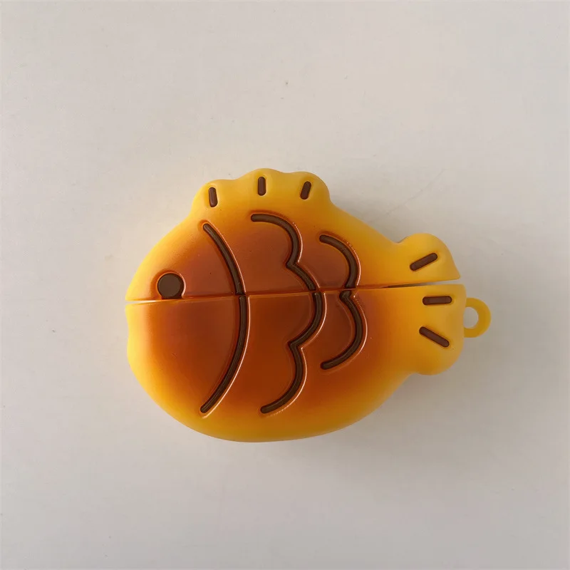 ل AirPods 4 3 2 1 Pro Pro2 حقيبة سماعة الاذن ثلاثية الأبعاد Taiyaki الكرتون سيليكون واقية سماعة صندوق مع غطاء قلادة #6