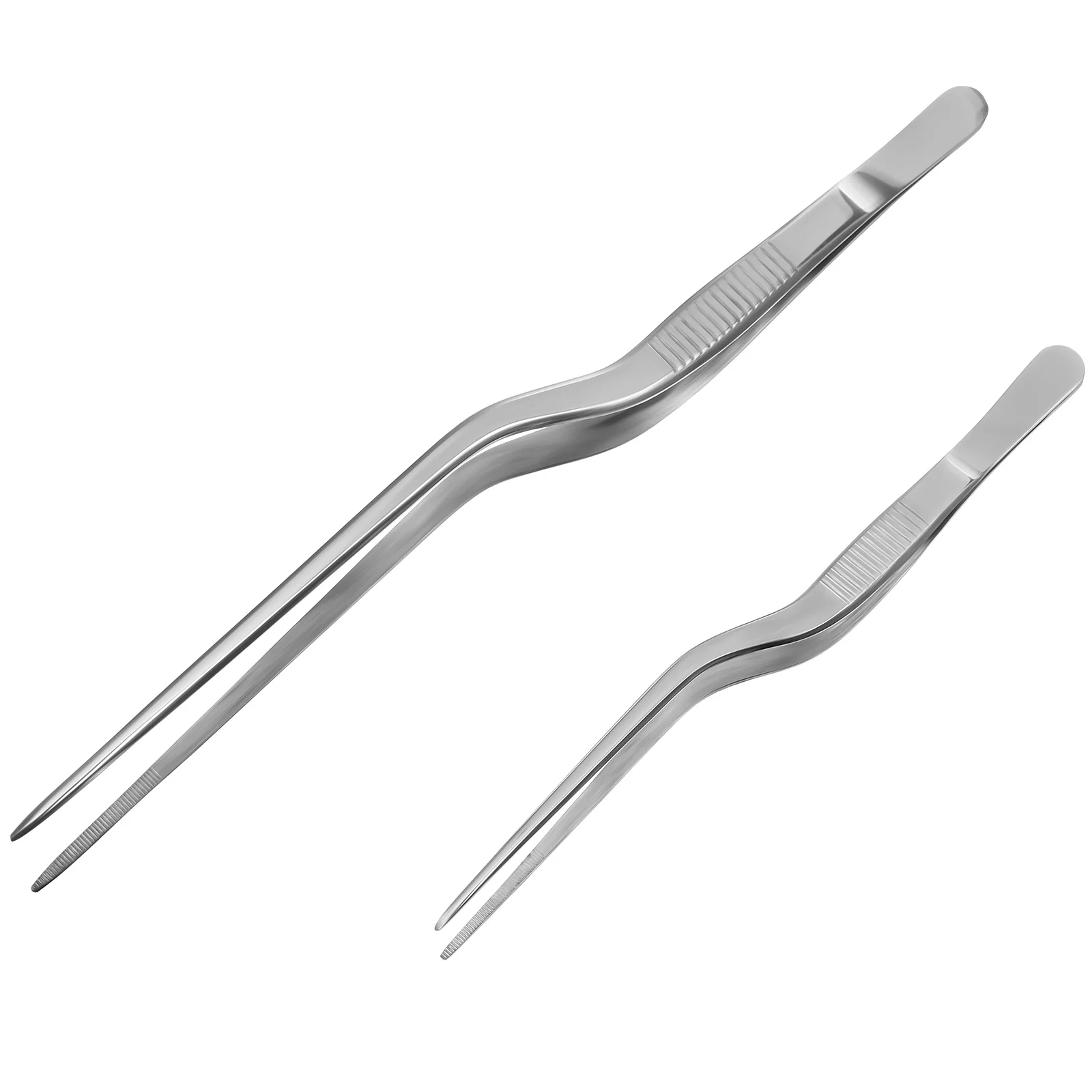 

2 Pcs Cooking Stainless Steel Tweezers Multifunctional Set Grill Tongs Cocktails