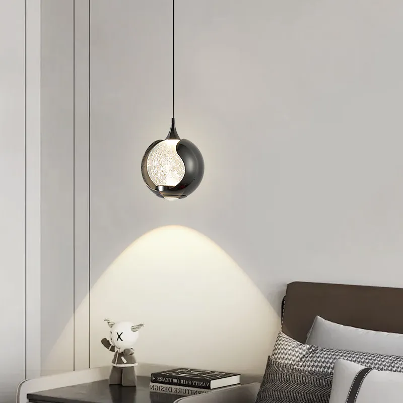 

Italian Minimalist Bedside Pendant Light Luxurious Entrance Hanging Line Light Modern Minimalist Bedroom Art Lamps Chandelier