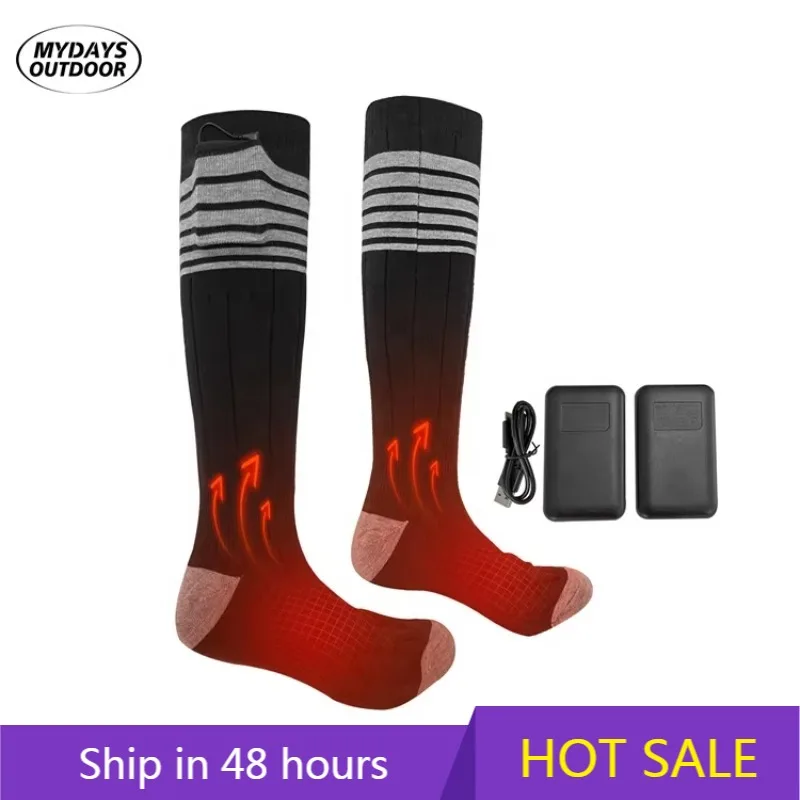 

POWER LEAP Mydays Tech Infrared Heating Winter Warm Sports Electric Rechargeable Battery Powered Heated Ski Socks For Camping
