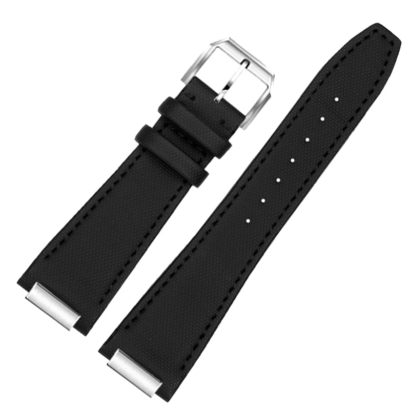 変更されたナイロンパターンの時計、本革の底、アクセサリー、iwcエンジニアシリーズに適合、24mm、iw328903、iw328901