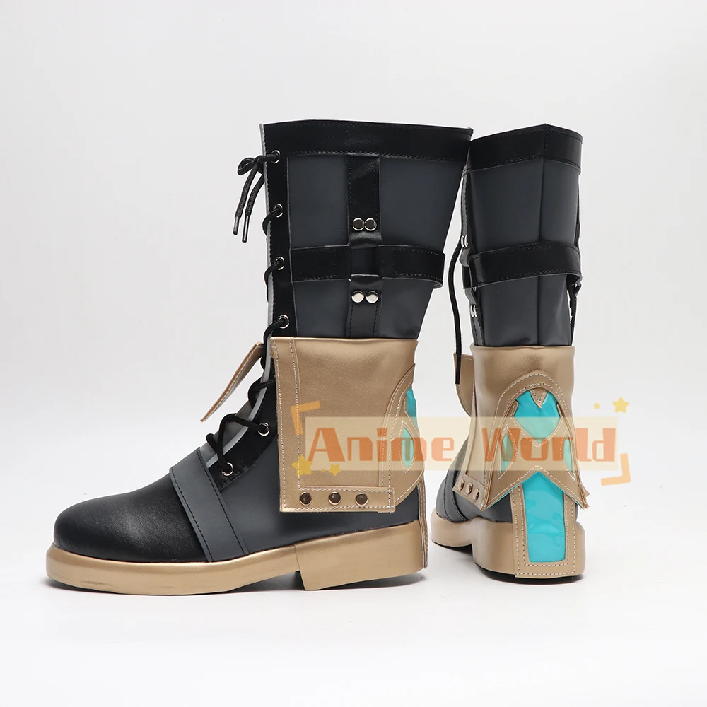 Botas de cosplay de jogo genshin impacto freminet sapatos personalizados adereços de festa de halloween em tamanhos grandes para homens e mulheres
