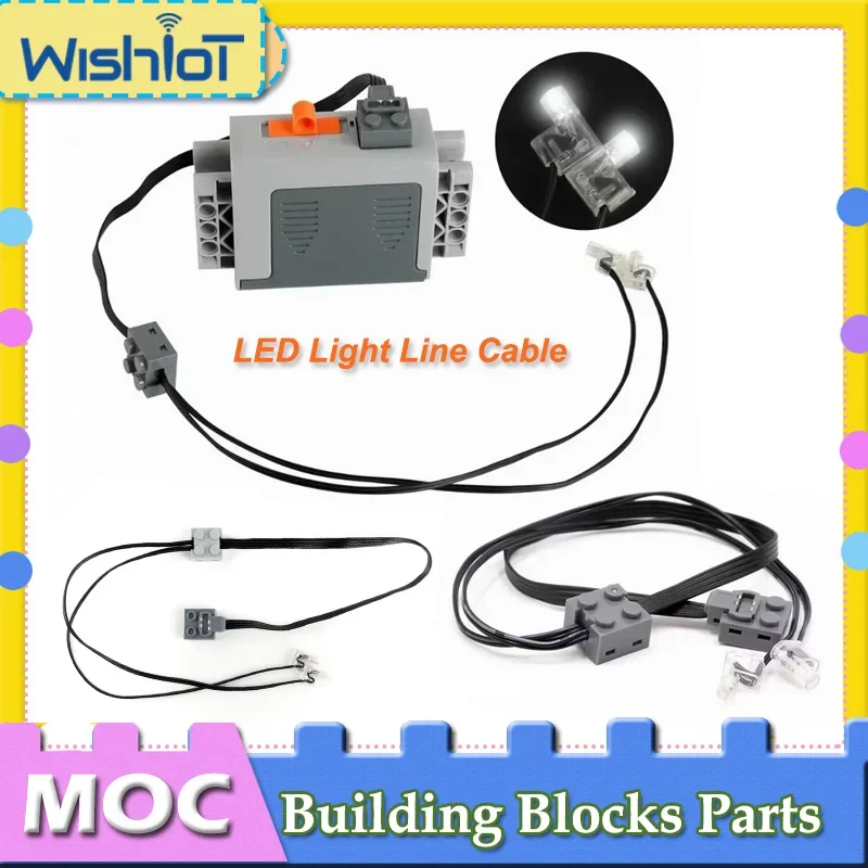 1PCS/2PCS LED Light Power Strip MOC Building Blocks Parts Light Line Cable 92906 Technical Bricks Accessories DIY Assembly Toys