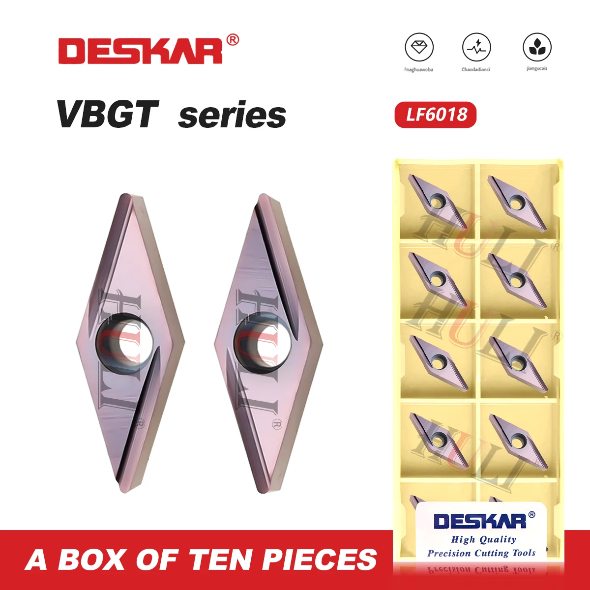 

DESKAR VBGT110302R-YVBGT110302L-YVBGT110304R-YVBGT110304L-Y LF6018 100% Original Inner Hole CNC lathe Processing Cutting Tools