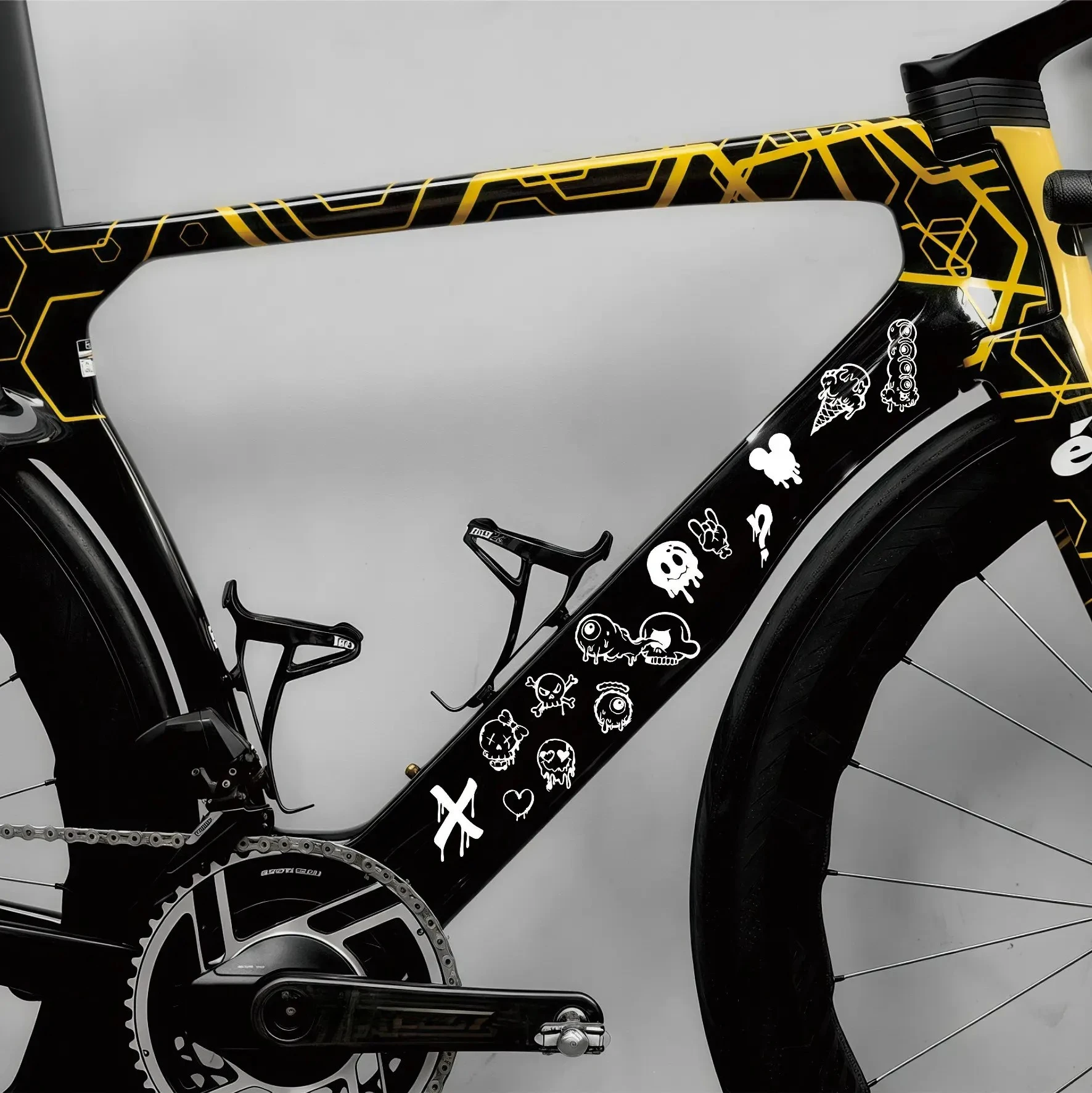 Cartoon-Graffiti-Fahrradaufkleber für Fahrradrahmen Oberrohr DIY Reflektierende Wasserdichte Fahrrad-Aufkleber Rennrad-Rahmenaufkleber – Detail 3