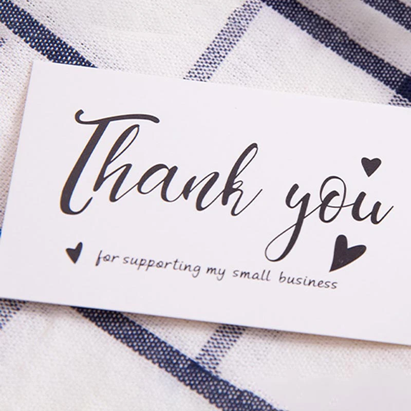 50pcs Thank You for Your Order Business Cards Shopping Purchase Thanks Greeting Cards Appreciation Card for Small Business