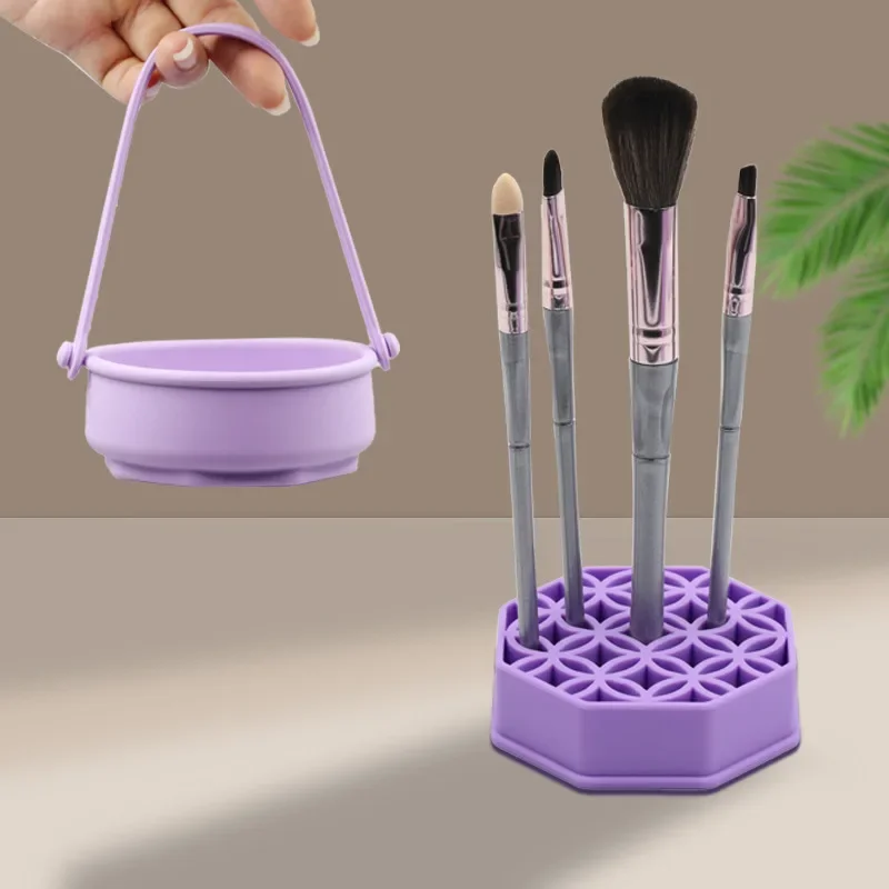 Silikon Wasch schüssel Make-up Pinsel Reinigungs box Make-up Ei Trocknungs werkzeug Set Puder quaste Waschmaschine Schwamm Aufbewahrung artefakt