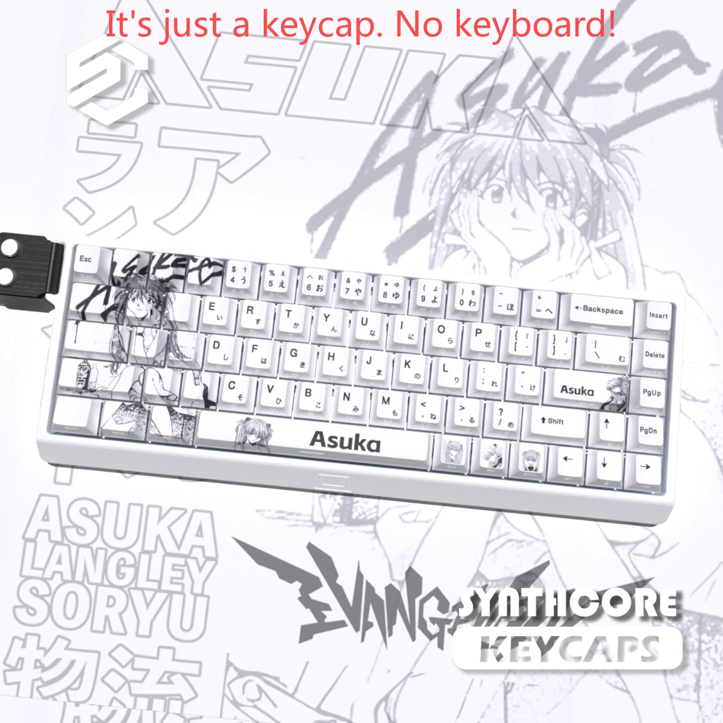Anime, Japanese Anime Akihiro Cherry Keycap PBT Side Engraved with 74 Transparent Keys, 60/65/68 Mechanical Keyboard