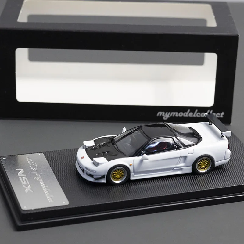 Diecast 1:64 Scale MC Model Collect Honda NSX White Carbon Cap Alloy Car Model Collectible Toy Gift Souvenir Display Ornament