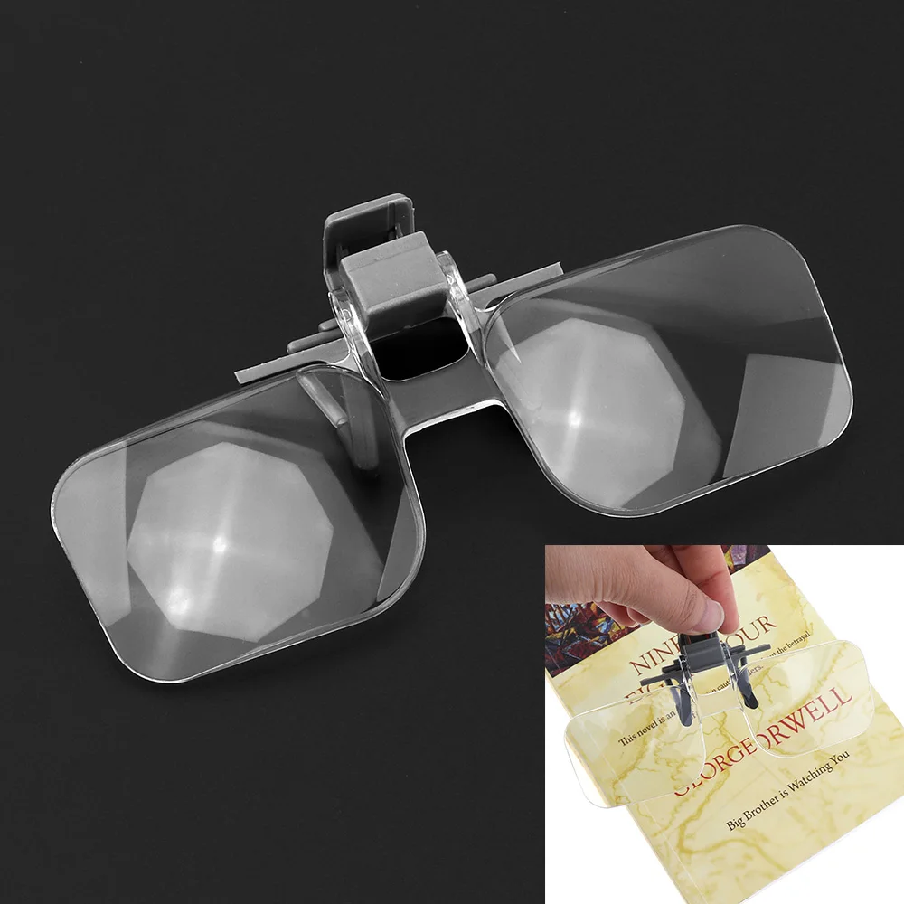 2X ABS Acrylic Lens Magnifier for Reading Stamp Collecting Portable Magnifying Glass with Black Bag