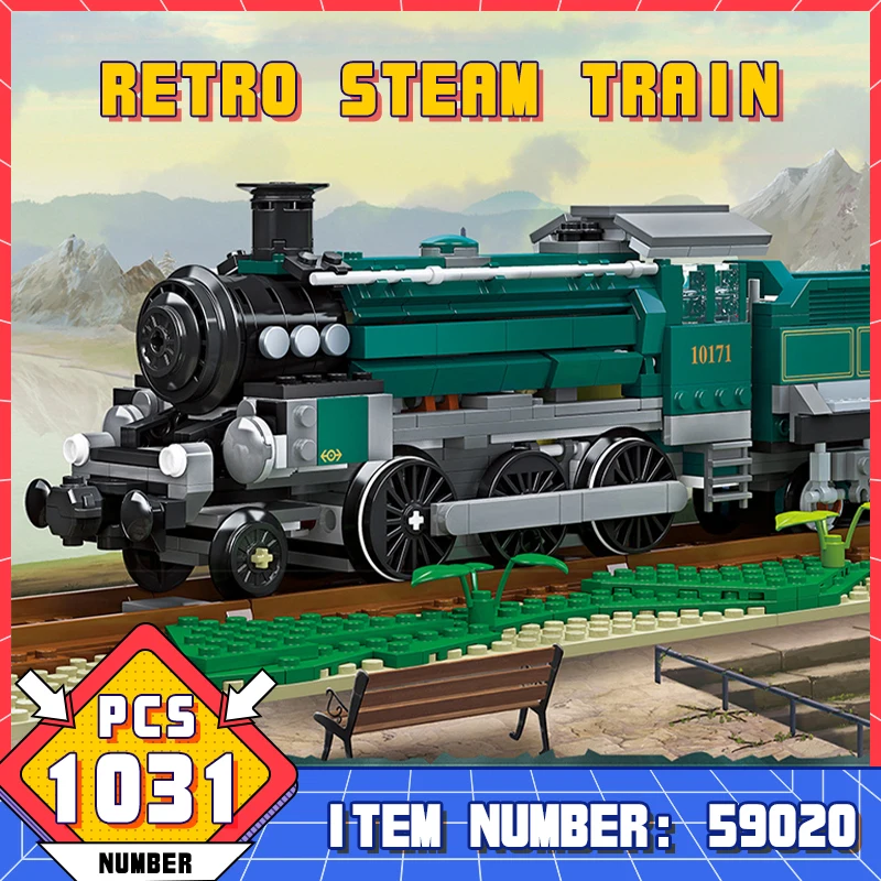 

59020 Classic Technical Doris Vintage Train Building Blocks/City Cargo High-Tech Steam Train Assemble Bricks Toys Gift For Boys
