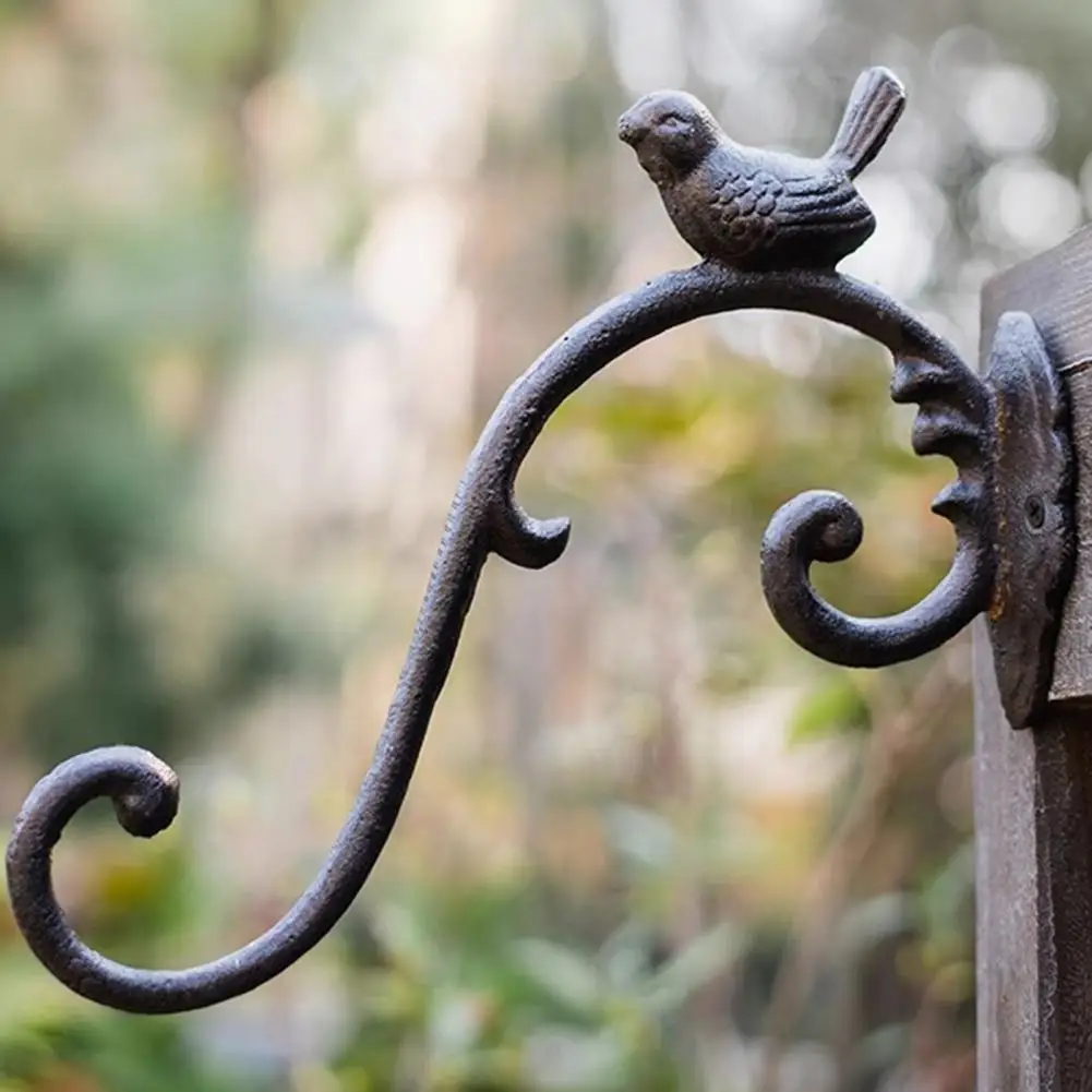 Vintage Iron Birdcage Wall Mount Hooks Metal Bird Plant Hanging Basket Hooks for Garden Yard Farmhouse Garage Decor