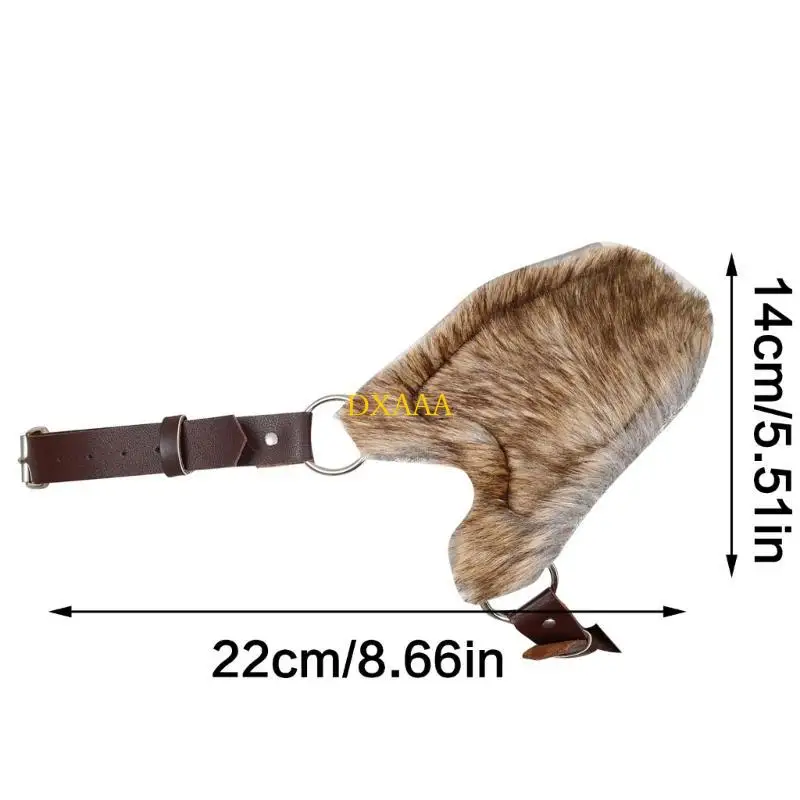 DXAA Men ยามไหล่ในยุคกลางเครื่องหนังขนสัตว์ขนยาว