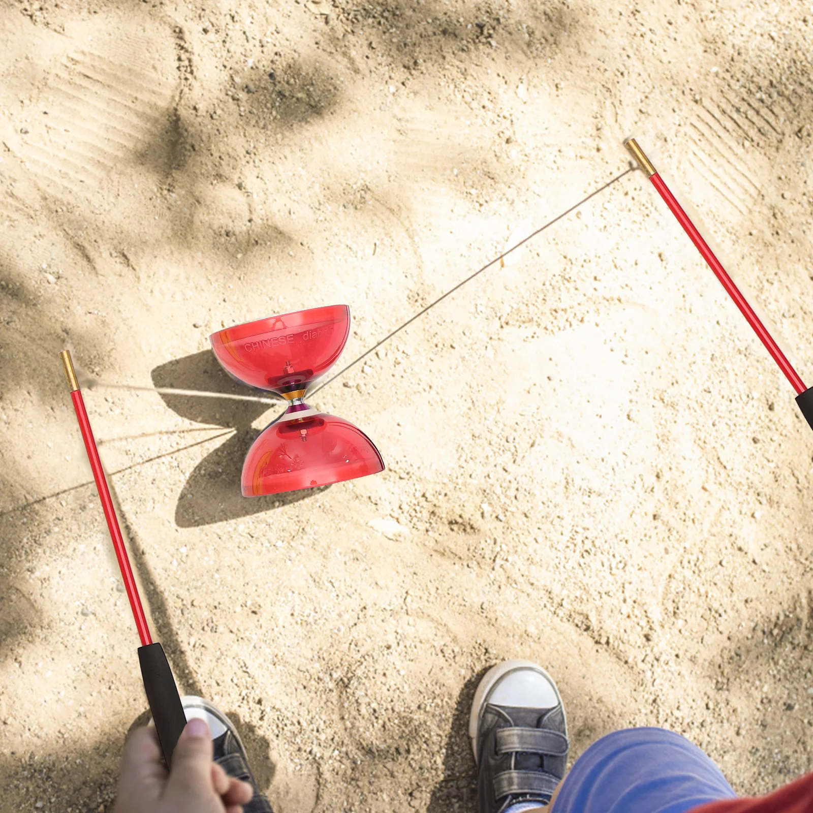 

Juggling Crystal Bearing Diabolo Kids Toys Chinese Yoyo Red Tpu Soft Glue Flying
