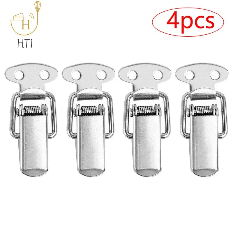 Mini Stainless Steel Cabinet Boxes Spring Loaded Latch Catch Toggle Clamp Hasp Lock For Chest Box Gift Suitcase Case Wholesale