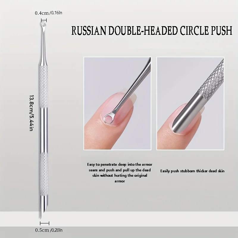1/2 stuks roestvrijstalen nagelriemschuiver nagelverzorgingstool, multifunctionele dode huidverwijderaar, draagbaar en duurzaam, manicurevijl