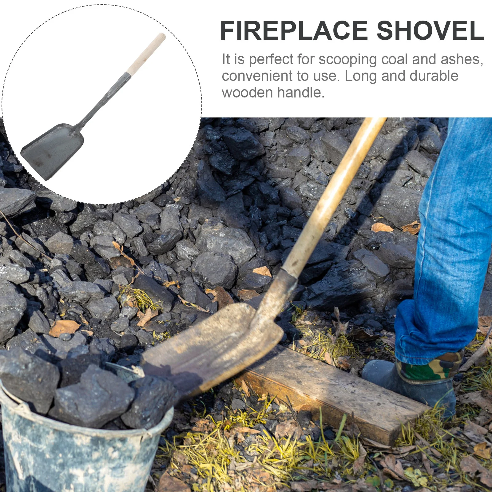 2 قطعة مجرفة الرماد المنزلية مجرفة تنظيف الموقد مقبض طويل خفيفة الوزن متعددة الوظائف مغرفة الفحم موقد شواء