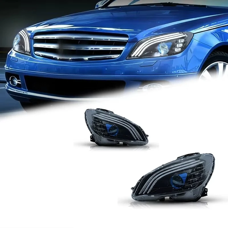 

Светодиодные фары FT для автомобиля, подходящие для C-класса W204, 2007-2010 гг., светодиодные проекционные фары, дневные ходовые огни, автозапчасти.