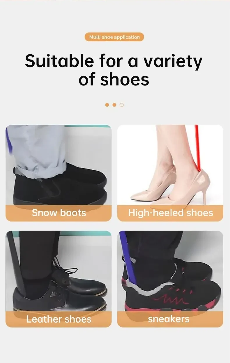 Extra Long Shoe Horns Black Plastic Shoe Horn Spoon Shape Shoehorn Shoe Lifter Flexible Shoe Lifter Shoes Accessorie shoe horn image 2