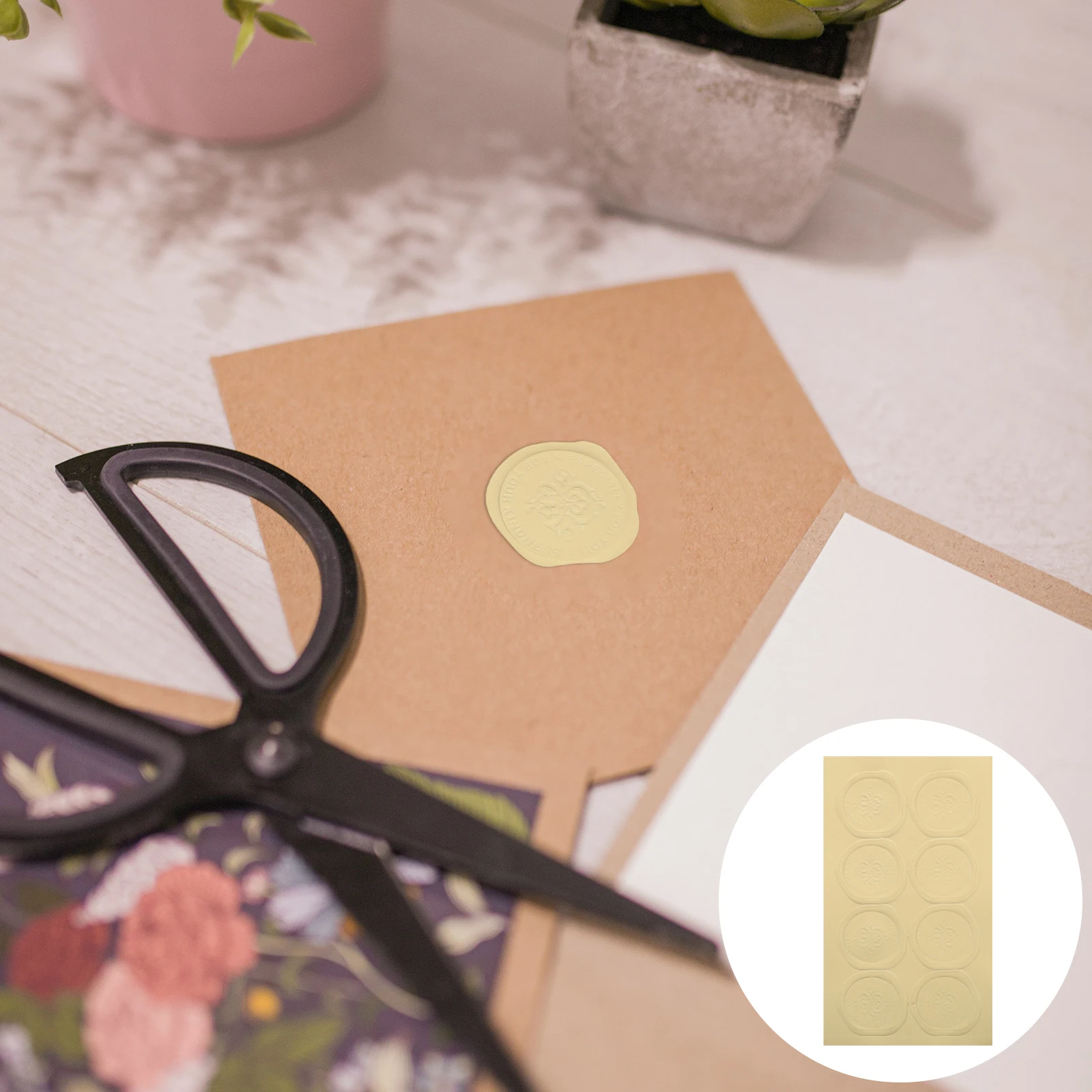 

30 Sheets Gift Box Sealing Sticker Scrapbooking PVC Adhesive Wax Round Envelope Stylish Stickers Self-adhesive DIY