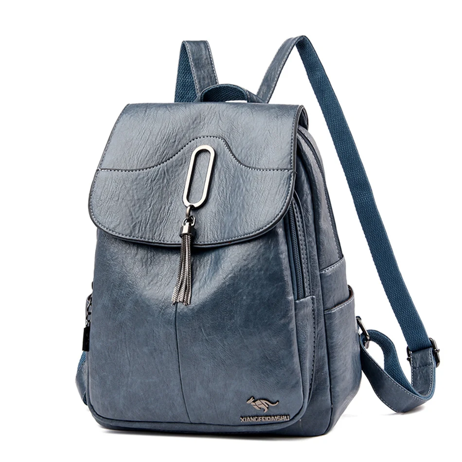 Women Soft Leather Backpacks High Capacity Female Back Pack Casual Travel Ladies Bagpack Machial Feminina for Teenager Grils
