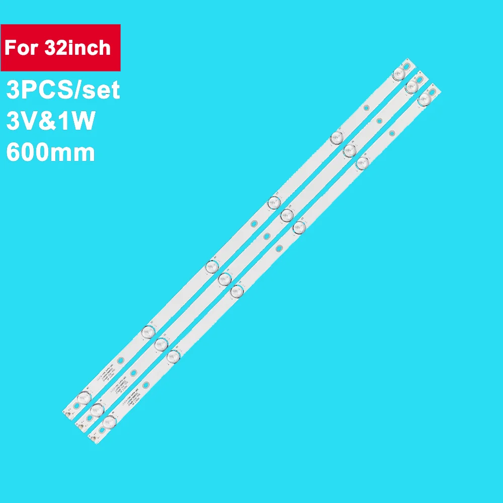 

3 Pcs/set 600mm 3V 100% new led backlight strip for 32inch 6 Lamp TV repair D22-315-SPPL01 P0013 V0