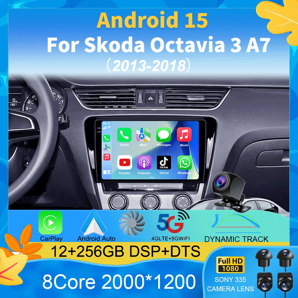 

Android 15 Car Radio For Skoda Octavia 3 A7 2013 - 2018 Multimedia Video Player Navigation stereo GPS No 2din 2 din dvd