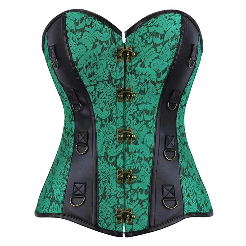 Steampunk Overbust Corset for Women Gothic Vintage Lace-up Bustier Sexy Body Shaper Corselet Top Pirate Costume