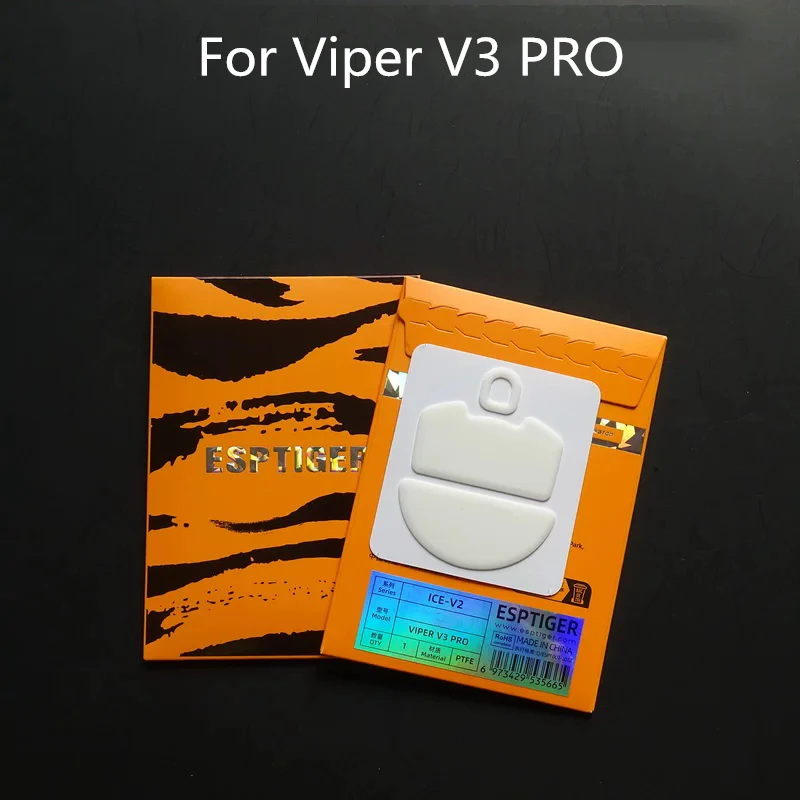 1 Pack Original Esports Tiger ICE V2 Mouse Skates For Razer Viper V3 V4 PRO White Arc PTFE Mice Feet Glides