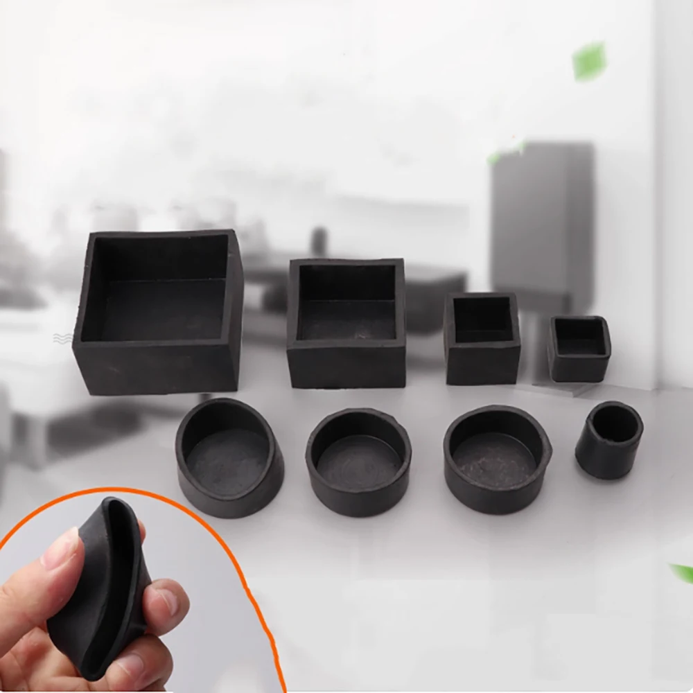 

Black Soft Rubber Tube Cover 10*20-60*120mm Table&Chair Foot Pad Table Leg Protection Cover Stool Foot Sleeve Furniture Cover