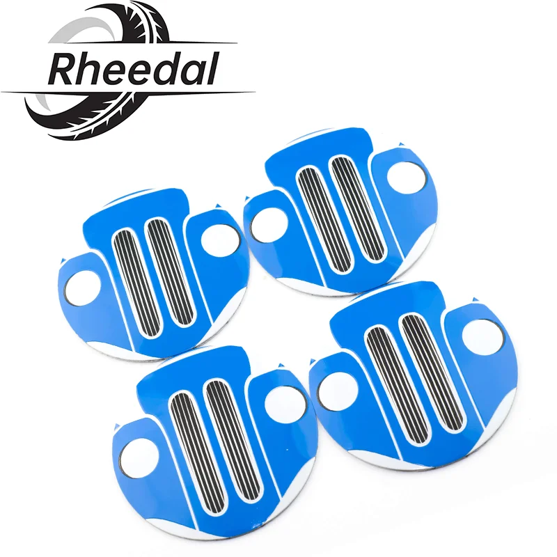 

Rheedal 4 шт. 64 мм/2,52 дюйма алюминиевые автомобильные наклейки на колеса автомобиля, диски для шин, центральные колпаки для ступиц, защитная крышка для обода, украшения, значки