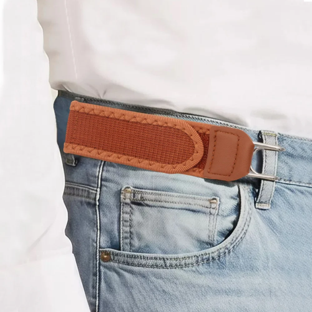 New 1Pc 2Pcs Unisex Buckleless Belt Hook Waist Buckle Adjustable Elastic Waist Belt Comfortable Metal Hook image 4