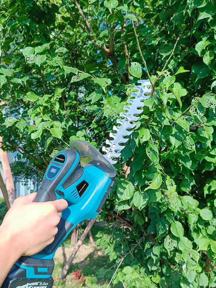 Kamolee 2 en 1 taille-haie électrique 20000 tr/min sans fil arbustes de jardin désherbage et coupe batterie 18V