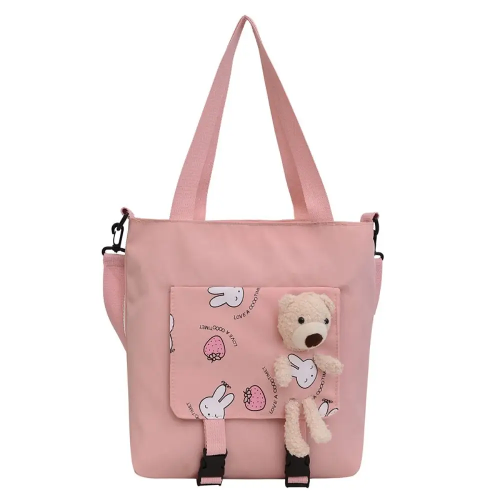 Fashion Cartoon Shouder Bag Large Capacity Nylon Handbag Remedial Bear Dolls Student Bag