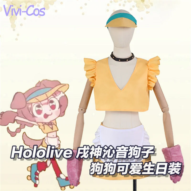 

Vivi-Cos Anime Vtuber Hololive Inugami Korone Super Cute Birthday Dress Cosplay Halloween Women's Costume Role Play Party New