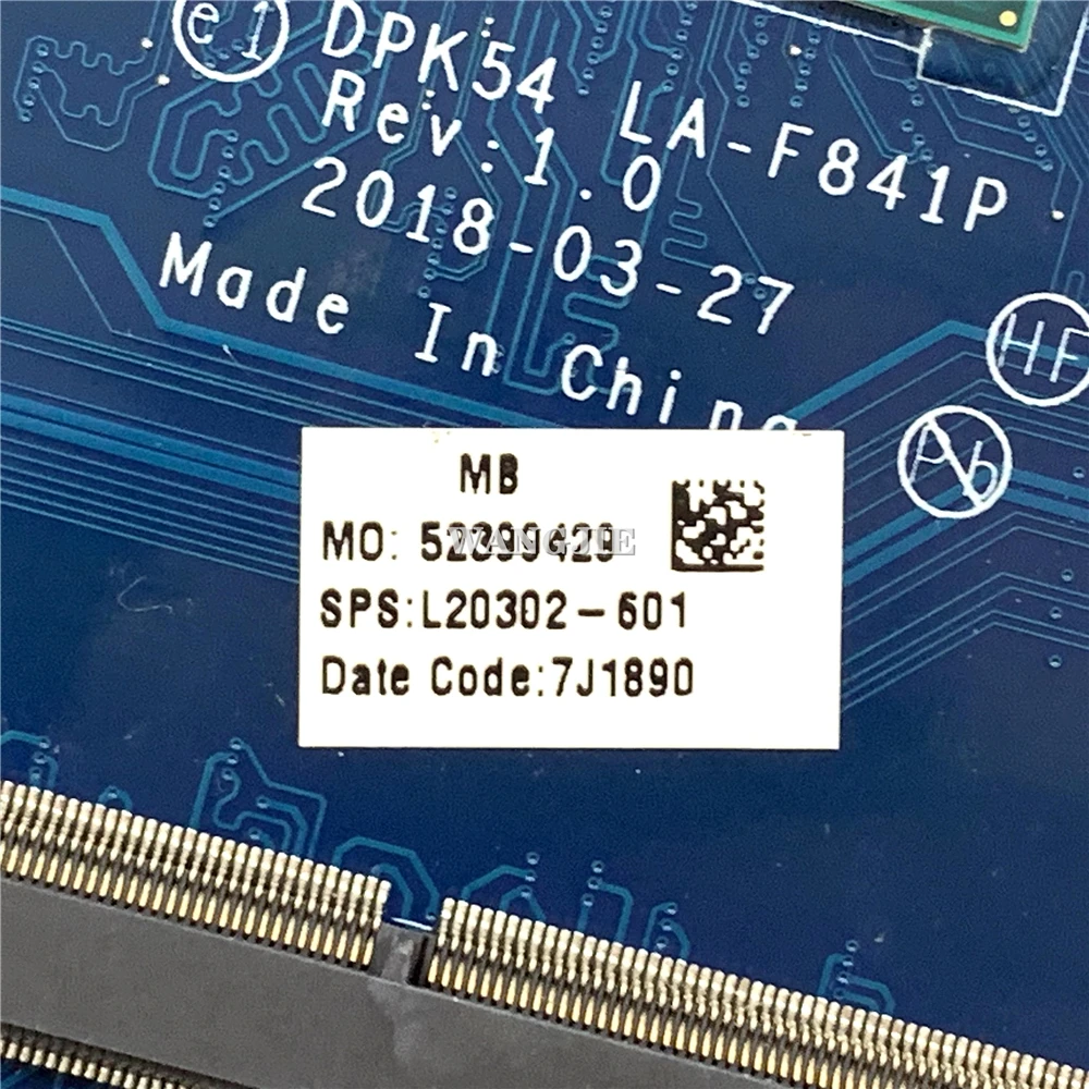 Imagem -03 - Placa-mãe Portátil para Jogos hp Dpk54 La-f841p Série 15-cx L20302601 L20302001 Sr3yy I78750h Cpu Gtx 1050ti 4gb