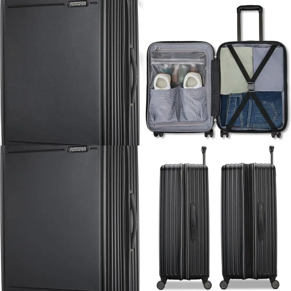 Maleta grande personalizable American Tourister Fathead: ABS duradero con calcomanía deportiva/personaje, 1,5 ampliable, 360 ° Spinners,