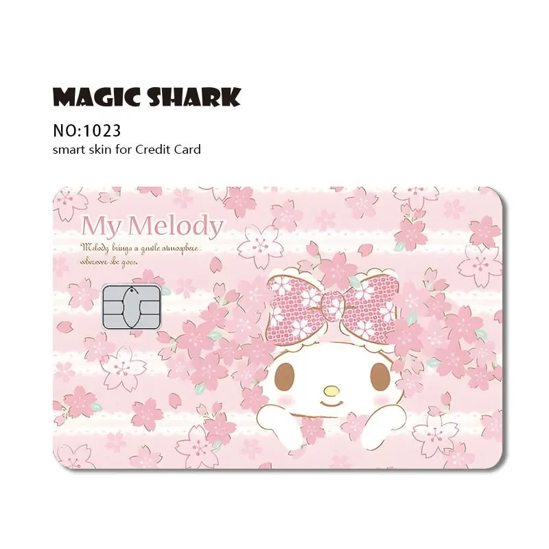 Cute Pink Pet Cartoon Anime Matte Front Creidt Card Debit Bus Card Skin Film Sticker Cover for Small Big Chip No Chip